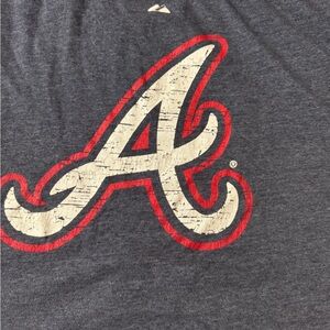 Majestic Navy T-Shirt with Red & Blue Atlanta Braves Logo